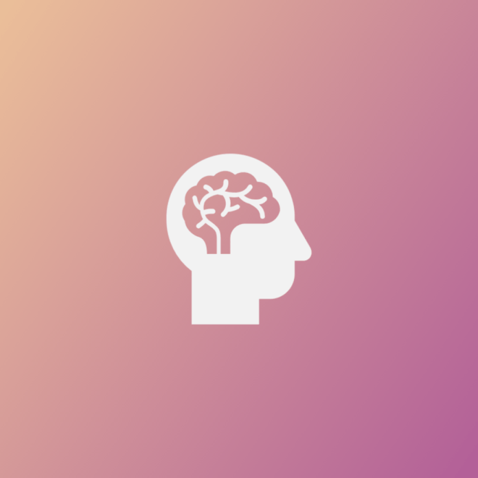 Cérebro na cabeça com preenchimento sólido